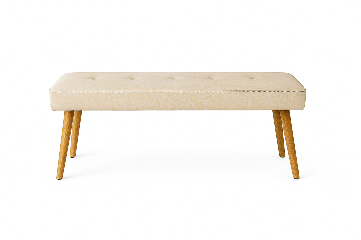 Panca in velluto con gambe in legno