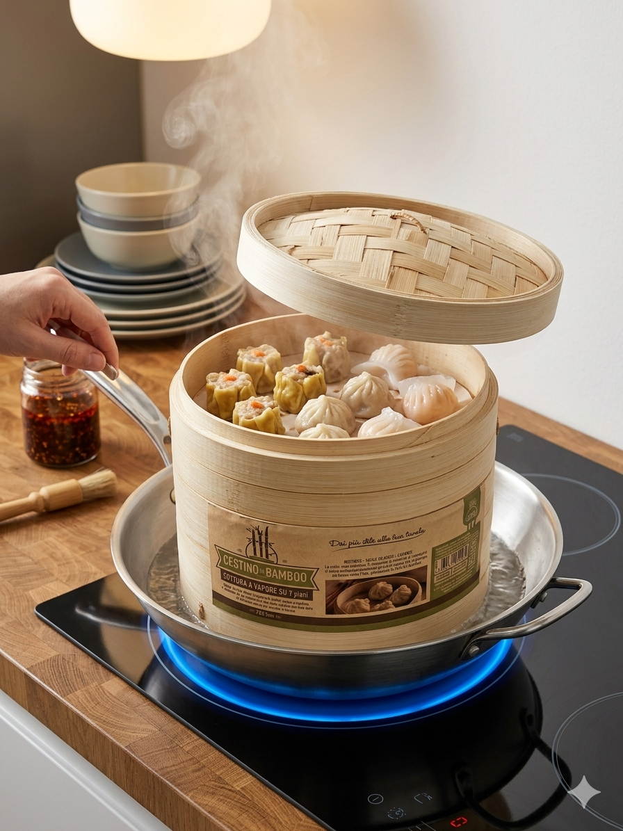 Cestino Vaporiera in Bamboo