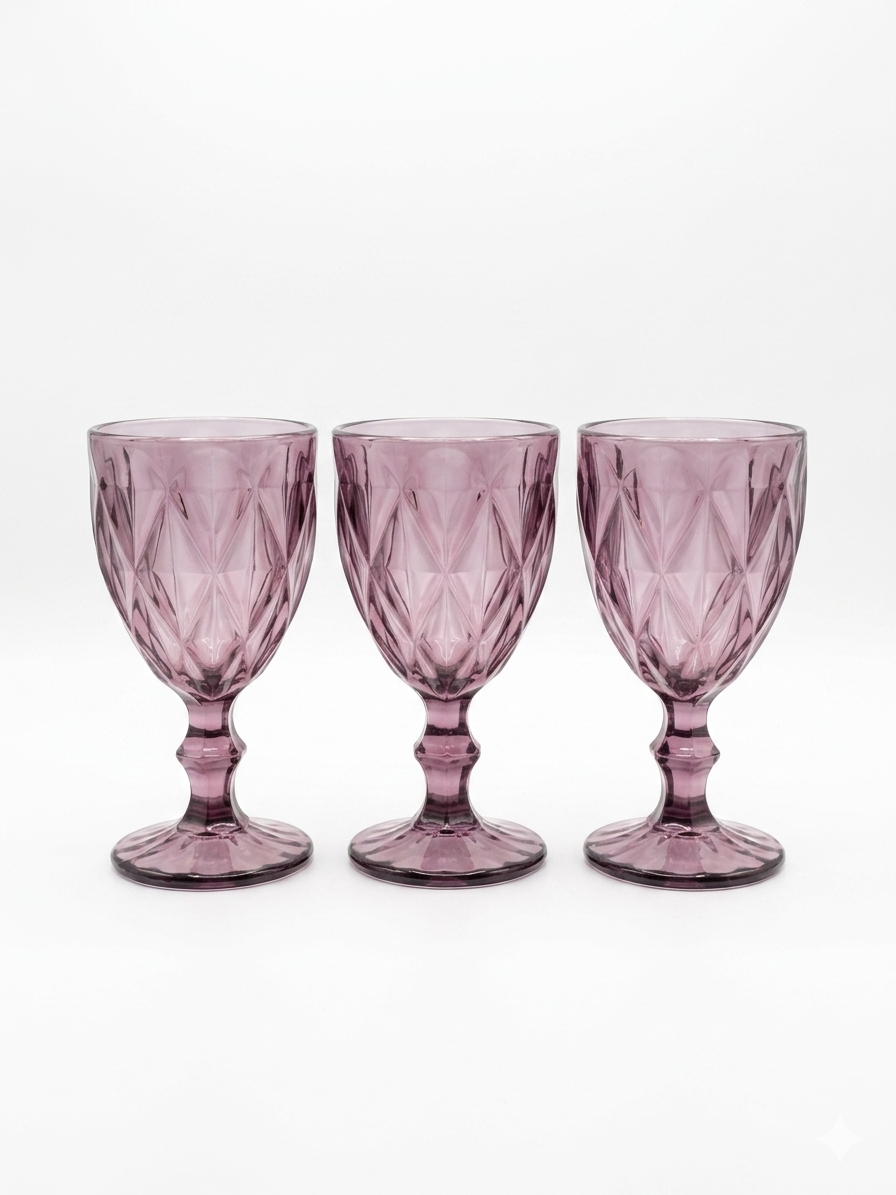 Set 3 Calici in Vetro Isaac – Viola Ametista (24 cl)