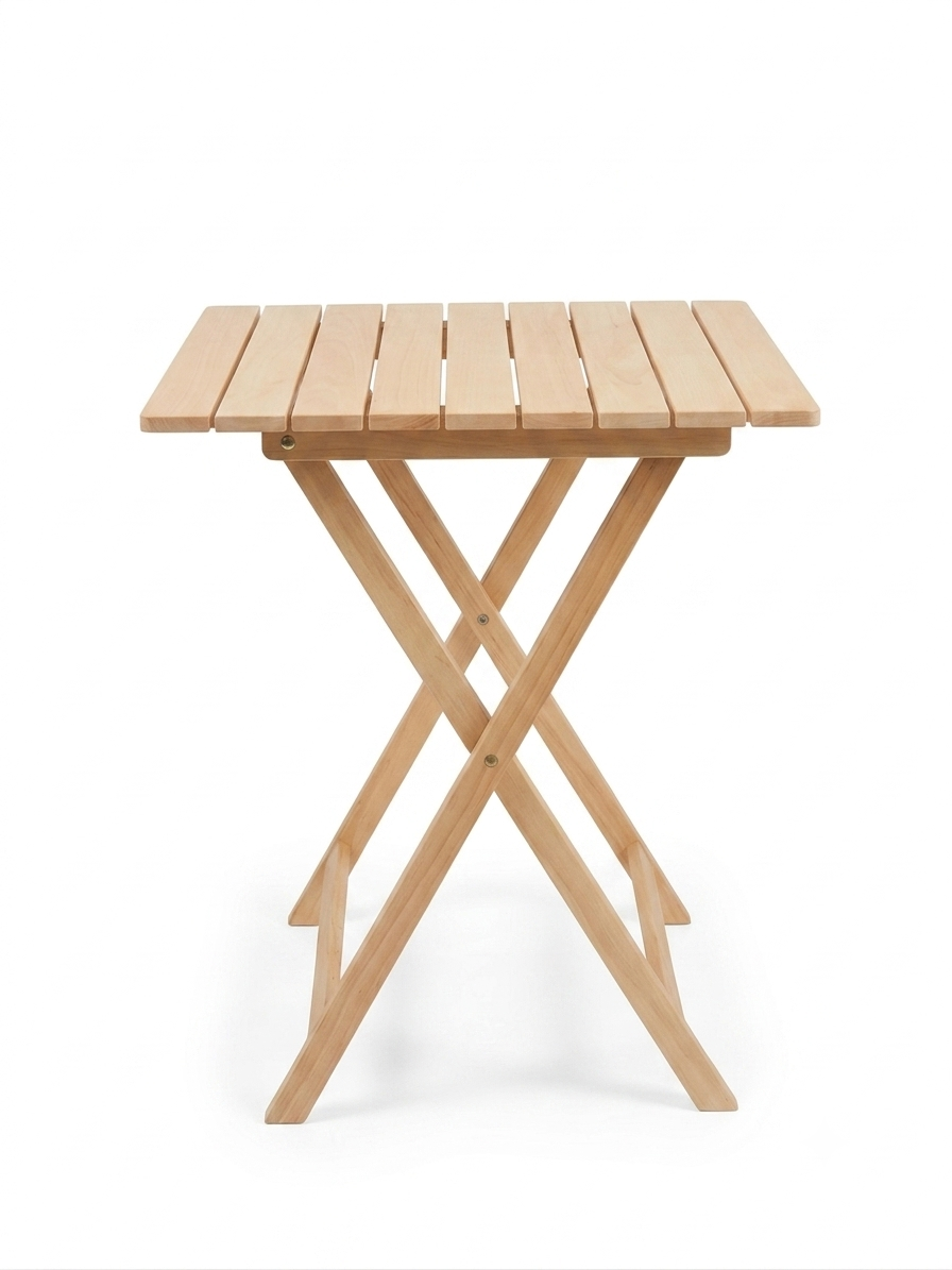 Tavolo Pieghevole da Giardino in Legno Naturale (60 x 100 cm)