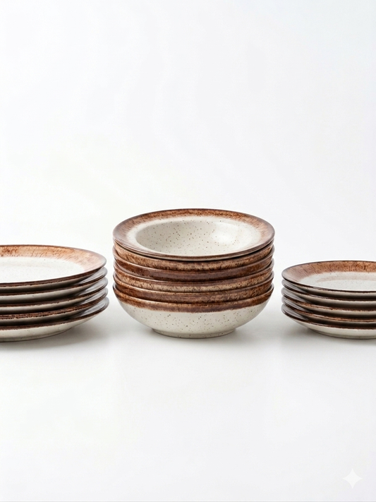 Set 18 Piatti in Ceramica Artigianale – Stile Rustico Moderno