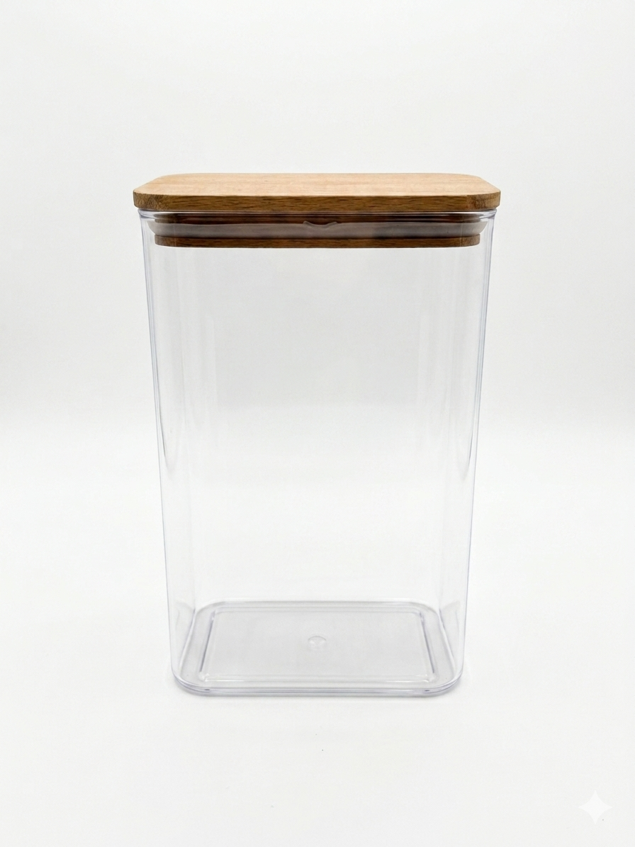 Contenitore Ermetico in Design con Coperchio in Legno – 1.8L