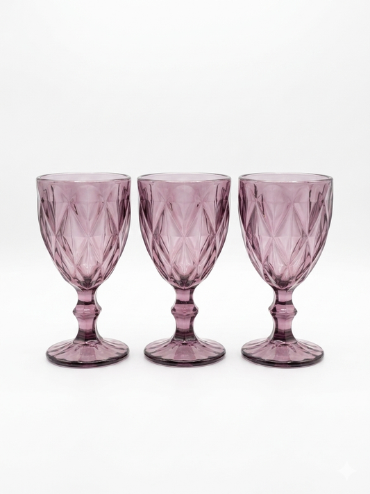 Set 3 Calici in Vetro Isaac – Viola Ametista (24 cl)